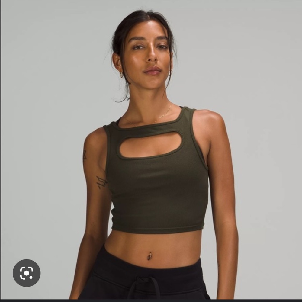 lululemon LA front cut-out crop tank top